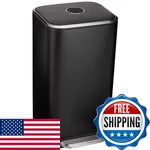 Amazon Basics Rectangular Metal Trash Can With Soft-close Foot Pedal, Fingerprin. Fixed Price $154.51.