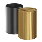 Stainless Steel Gold Bathroom Trash Can With Lid, Double Layer. Fixed Price $102.99.
