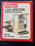 Vintage Waring Can Opener Co3-8 Almond W/ Original Box ( Sealed) New Old Stock. Fixed Price $72.00.