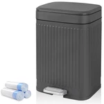 Rejomiik 2.1 Gal Slim Soft Close Step Trash Can With Lid For Small Bathroom. Fixed Price $51.44.