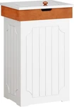 Elegant Wooden Trash Can Cabinet, 13 Gallon Dog-proof Recycling Bin, White. Fixed Price $92.99.