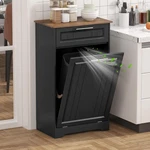 Single 10 Gallon Tilt Out Trash Can Cabinet W/ Deodorizing Function Wooden. Fixed Price $117.08.
