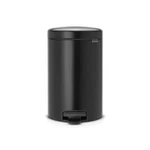 Brabantia Step-on Trash Can Decorative Matte Black Steel Removable Liner 3.2 Gal. Fixed Price $66.59.