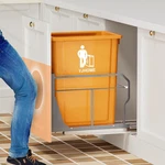 Pull Out Trash Can Under Cabinet With Push To Open Slides, Garbage Not Inclu. Fixed Price $135.43.