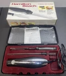 Hamilton Beach Classic Chrome Electric Knife W/case, Carving Fork, Manual In Box. Fixed Price $15.99.