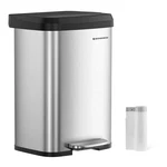 Songmics 13 Gallon Kitchen Trash Can Stainless Steel Garbage Recycle Bin. Fixed Price $85.99.