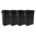 Space-saving Highboy Waste Container 23 Gallon, 4-pack, Black. Fixed Price $233.99.