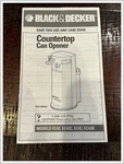 Black & Decker Can Opener Owner Manual Ec42 Ec43 Ec42c Ec43b - Dated 1995 Info. Fixed Price $9.79.