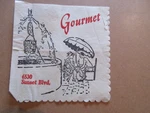 Vintage Cocktail Napkin - Gourmet Restaurant 6530 Sunset Blvd Rare. Fixed Price $16.99.