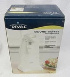 New Rival Automatic Can Opener / Knife Sharpener Model Cn723 W, In Box White. Fixed Price $12.95.
