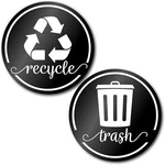 Modern Recycling Stickers For Trash Can, 3.5" And Recycle Black. Fixed Price $14.99.