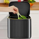 Glodeals Kitchen Trash Can For Counter Top Or Under Sink, 4l, Black/1.05 Gal. Fixed Price $37.35.