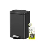 Eko Madison Matte Black 12l Bathroom Trash Can W/ Lid, Removable Inner Basket. Fixed Price $104.66.