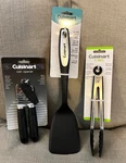 Cuisinart Utensils For Kitchen Bundle, Can Opener, Solid Turner,tongs All 3 Nwts. Fixed Price $15.00.