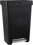 Rubbermaid Step-on Kitchen Trash Can With Lid, 12.4 Gallon, Black, Plastic Garba. Fixed Price $74.23.