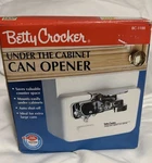 Vintage New In Box Betty Crocker White Under The Cabinet Can Opener Model Bc1108. Fixed Price $65.00.