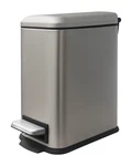 Bathroom Trash Can Lid 1.3 Gallon Soft Close Pedal Stainless Steel Grey Bin. Fixed Price $40.48.