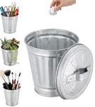 Pluzmecalm Silver Mini Galvanized Trash Can With 1 X 0.2 Inches,. Fixed Price $12.81.