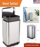 Rectangular Small Trash Can With Soft-close Step Pedal, Removable Inner Bucke.... Fixed Price $127.03.
