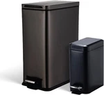 Home Zone Living 12 And 1.3 Gallon Kitchen Trash Can Value Bundle Set - Black. Fixed Price $79.99.