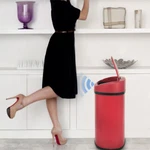 Red 13-gallon Touch Free Sensor Automatic Touchless Trash Can Kitchen Or Office. Fixed Price $14.00.