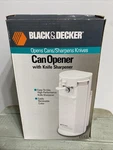 Vtg Black & Decker Can Opener, Knife Sharpener Model Ec43 White Tall Sealed New. Fixed Price $35.00.