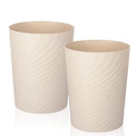 Uujoly Plastic Small Trash Can Wastebasket, Garbage Container 2 Pack, Beige. Fixed Price $28.88.