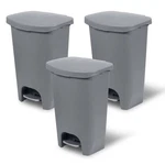 Glad Kitchen Trash Can With Lid And Garbage Bag Rings, 13 Gal, Grey, 3 Pack. Fixed Price $106.99.