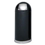 Safco 9636bl 15-gal. Steel Dome Top Receptacle W/ Spring-loaded Door - Black New. Fixed Price $244.91.