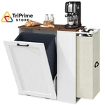 Tilt Out Trash Can Cabinet, 10 Gallon Hidden Garbage Cabinet With Bottle Rec. Fixed Price $173.72.