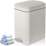 Rejomiik Small Bathroom Trash Can With Lid 1.9 Gallon Step Slim Gar.... Fixed Price $34.83.