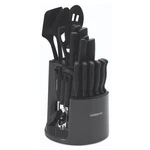 Farberware Classic 30-piece Spin-n-store Rotating Carousel Knife Tool Set, Gray. Fixed Price $52.99.