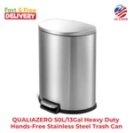 Qualiazero 50l/13gal Heavy Duty Hands-free Stainless Steel Trash Can. Fixed Price $78.99.