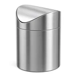 Jillick Small Mini Trash Can With Lid, Brushed Stainless Steel Silver. Fixed Price $21.82.