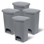 Glad Kitchen Trash Can With Lid And Garbage Bag Rings, 13 Gal, Grey, 4 Pack. Fixed Price $140.99.