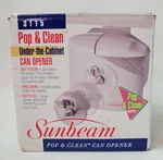 Vintage 90s Nib Sunbeam Pop & Clean Under Cabinet Can Opener White 3115 1994. Fixed Price $37.12.