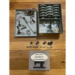 Sears Kenmore Sewing Accessories Buttonhole Patterns, Cams & More W/ 2-tier Box. Fixed Price $47.85.