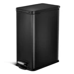 Home Zone Living 8 Gallon Slim Kitchen Trash Can With Soft Close Solid, Black. Fixed Price $92.99.