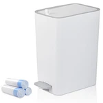Rejomiik Small Bathroom Trash Can With Lid, 2.1 Gallon Slim Step Garbage Bin Whi. Fixed Price $29.99.
