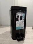 Qualiazero Slim Black Stainless Steel Step Trash Can Soft Closing Lid. Fixed Price $25.00.