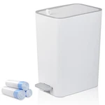 Rejomiik Small Bathroom Trash Can With Lid, 2.1 Gallon Step Gallon, White. Fixed Price $34.02.