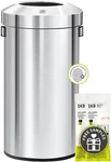 Eko Urban 24 Gallon Round Stainless Steel Open Top Waste Bin For Indoor&outdoor. Fixed Price $80.00.