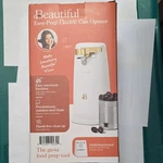 Beautiful Easy-prep Electric Can Opener White Stainless Steel One-touch. Fixed Price $20.00.