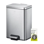 Eko Madison 12l / 3.2 Gal Bathroom Trash Can With Lid 12l, Brushed Stainless. Fixed Price $62.99.
