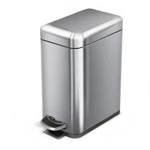 Home Zone Living 1.3 Gallon Small Bathroom Trash Can With Lid Small, Silver. Fixed Price $39.99.
