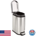 Amazon Basics 10l D-shaped Soft-close Step Trash Can, Stainless Steel. Fixed Price $53.32.