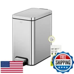 Eko 6l Stainless Steel Bathroom Trash Can With Lid, Soft Close, Step Pedal. Fixed Price $62.62.