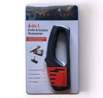 New Magic Chef 4-in-1 Knife & Shear Sharpener Non-slip Easy Grip Handle Black. Fixed Price $17.99.