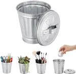 Tangseajiao Mini Galvanized Trash Can With Lid, Wastebasket Small Metal .... Fixed Price $10.50.