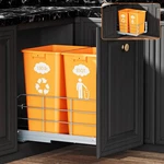 Runmi Double Pull Out Trash Can Under Cabinet With Soft A-double, Sliver. Fixed Price $142.29.
